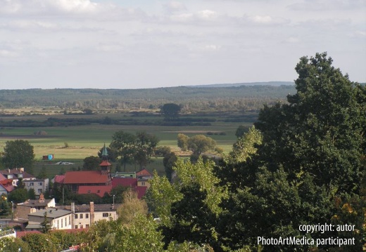 Panorama pradoliny Noteci z miasta Ujście - Panorama of the Noteć river valley from the city of Ujście